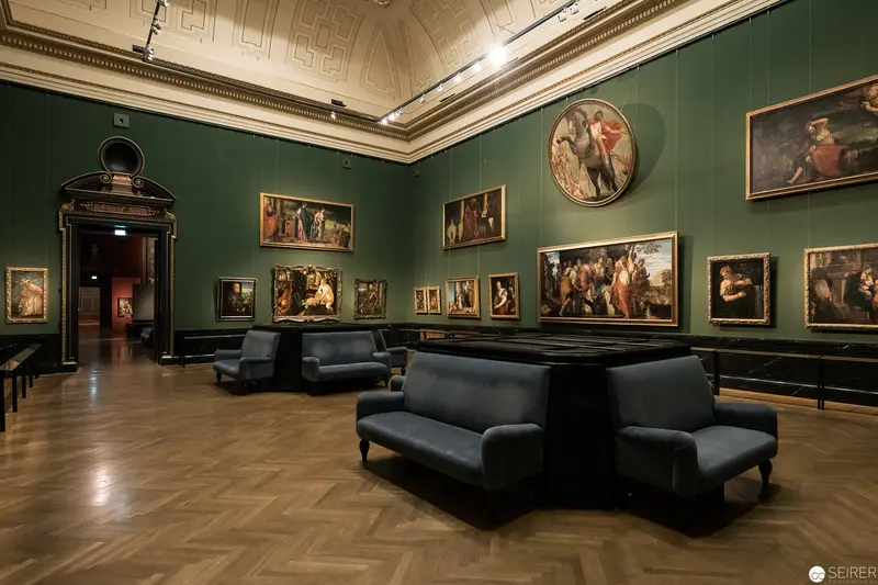 Green Gallery at Kunsthistorisches Museum Wien: Classical Paintings and Gallery Interior