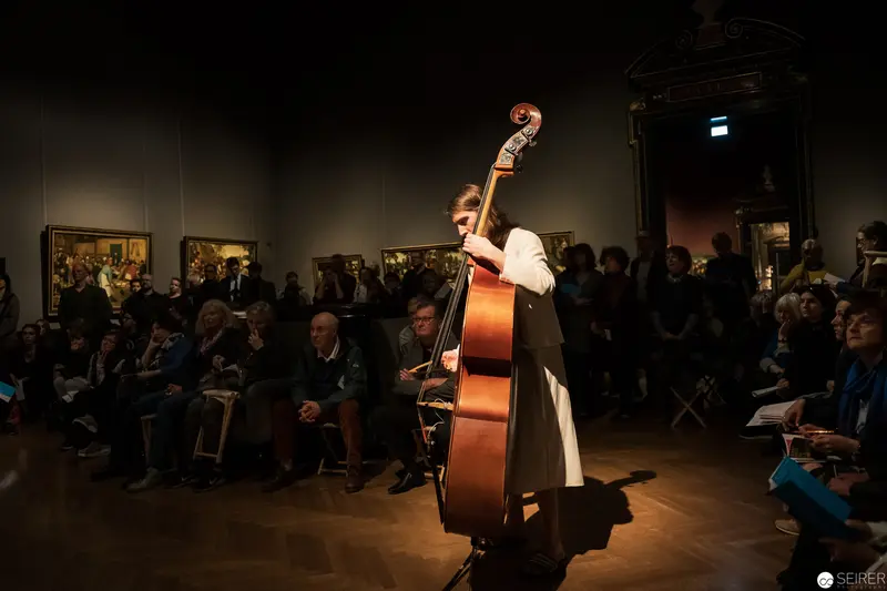 Solitary Double Bass Performer at Ganymed In Love 2019, Kunsthistorisches Museum Wien