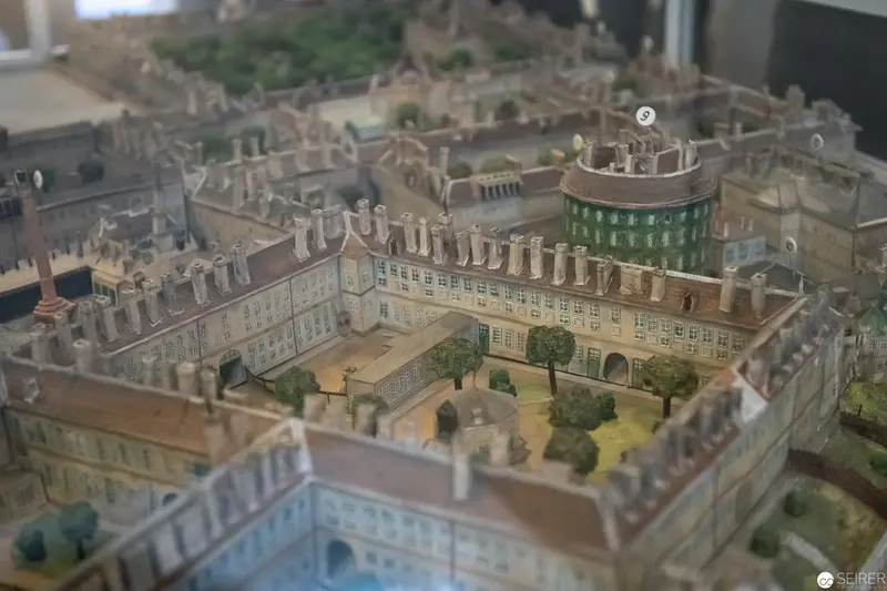 Architectural Scale Model of Historic European Urban Complex with Courtyard