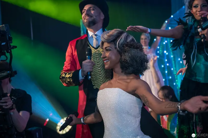 Wedding Performance with Ringmaster and Bride on Festive Stage