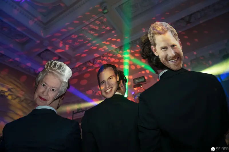 Royal and Celebrity Faces Illuminated by Colorful Disco Lighting Effects