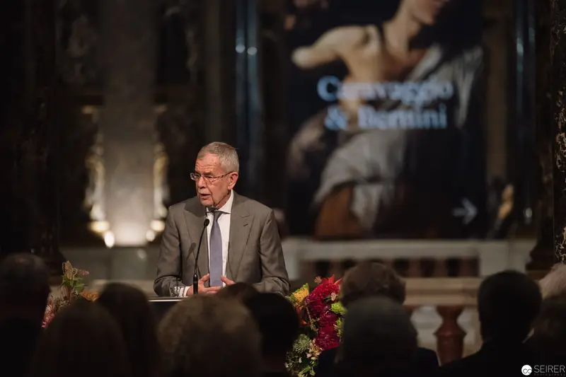 Alexander Van der Bellen Speaking at Caravaggio & Bernini Exhibition Opening, Kunsthistorisches Museum