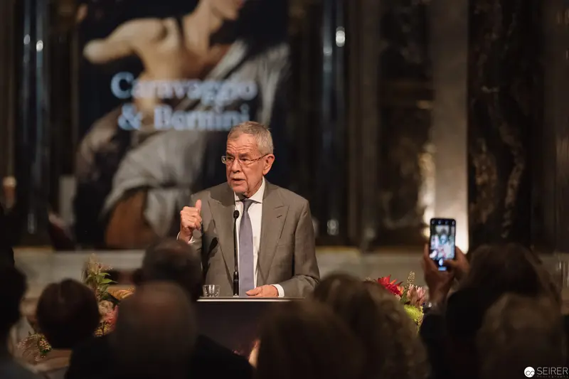 Alexander Van der Bellen Speaks at Caravaggio & Bernini Exhibition Opening in Vienna