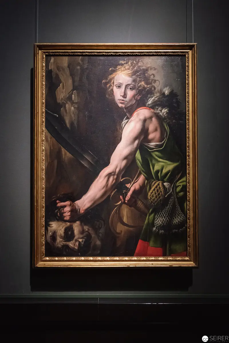 Baroque Dramatic Portrait of David with Goliath's Head from Museum Exhibition