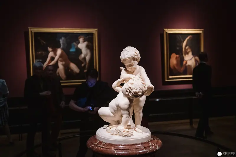 Baroque Marble Cherub Sculpture at Caravaggio and Bernini Exhibition