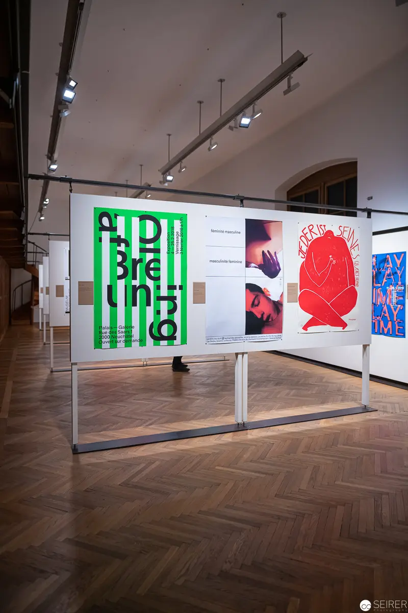MAK Exhibition Space: Graphic Design Panels on Suspended Display Frames
