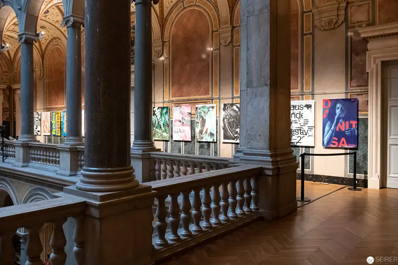 MAK Wien Art Exhibition: Architectural Interior with Modern Graphic Posters