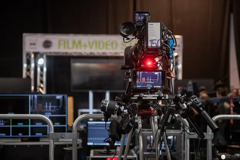 Professional Film and Video Production Camera at Media Event Setup