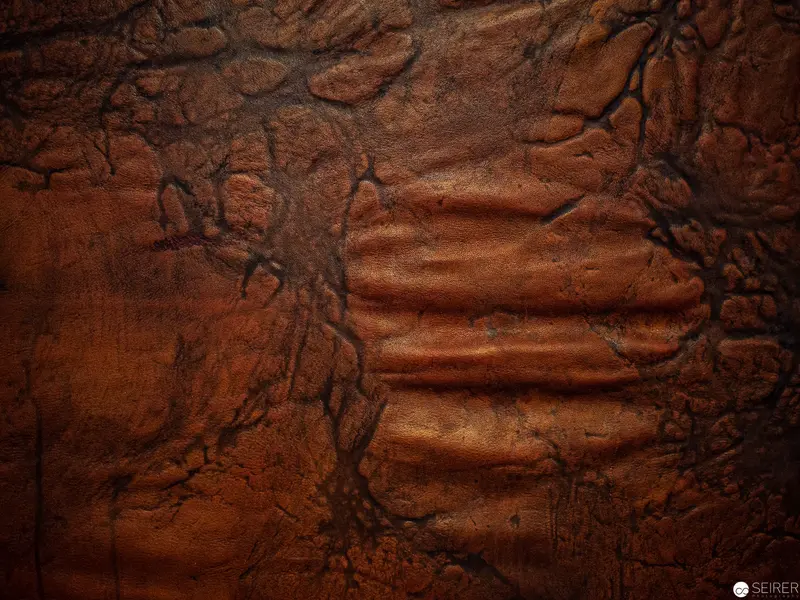 Abstracted Leather Texture with Cracked, Undulating Surface Patterns