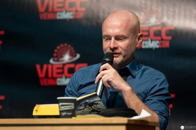 Stefan Cernohuby Speaking at Book Panel during Vienna Book Fair