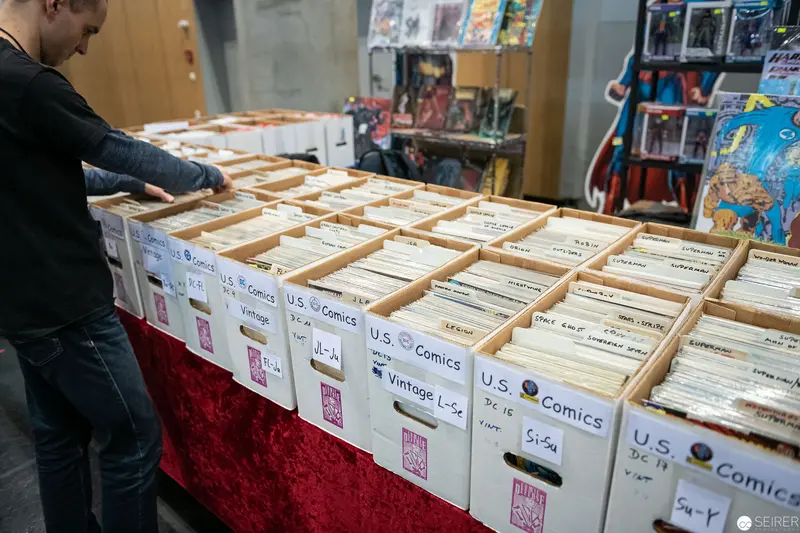 U.S. Comics Vintage Collection Display at Comic Convention Browsing Station