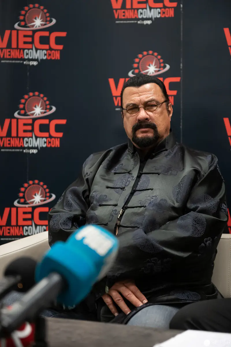 Steven Seagal at Vienna ComicCon 2019, Seated During Press Event