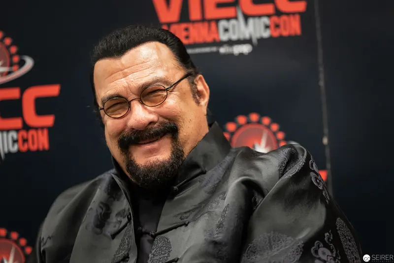 Steven Seagal at Vienna Comic Con 2019, Leather Jacket and Warm Smile