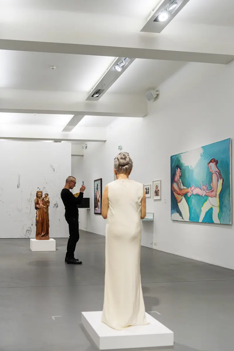 "Family Matters" Exhibition View with Sculptures and Artwork at Dom Museum Vienna