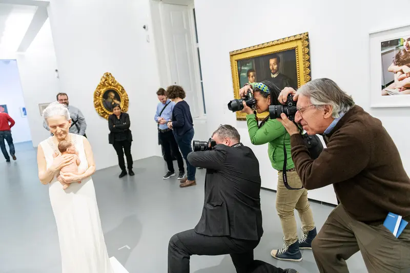 Photographers Documenting Art Exhibition at Dom Museum Vienna's "Family Matters"