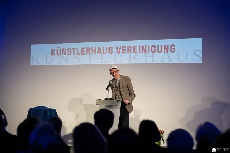 Künstlerhaus Vereinigung Lecture: Speaker at Podium During Backstage Guided Tour