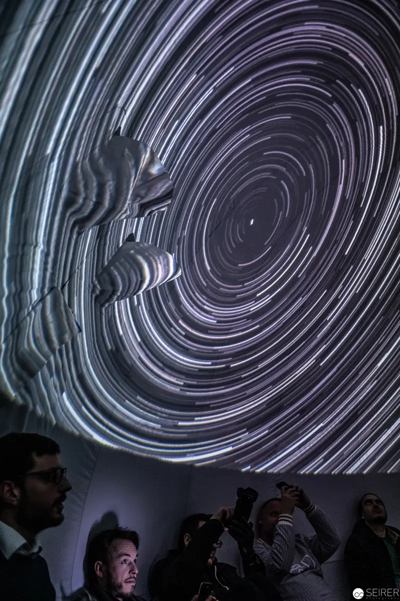 Star Trails Above Attentive Audience at Unisternwarte Vienna Astronomy Tour