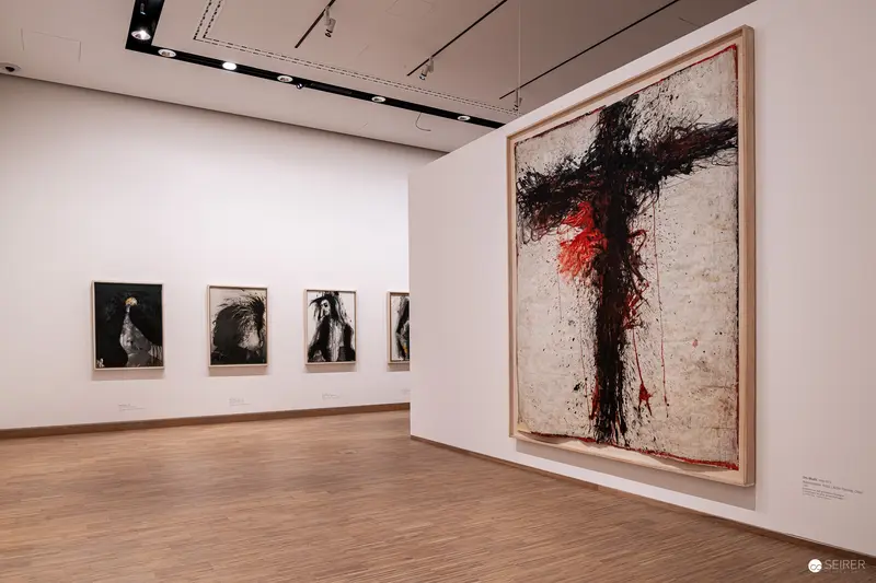 Abstract Expressionist Cross Painting at Albertina Modern's "The Beginning" Exhibition