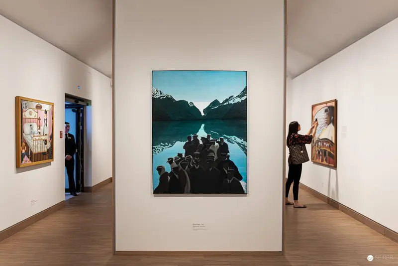 Exhibition View of Reflective Landscape Photograph at Albertina Modern's "The Beginning"