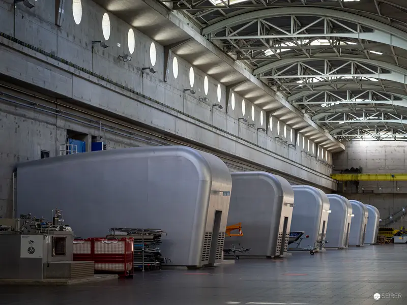 Industrial Interior with Modular Protective Enclosures at Technical Facility