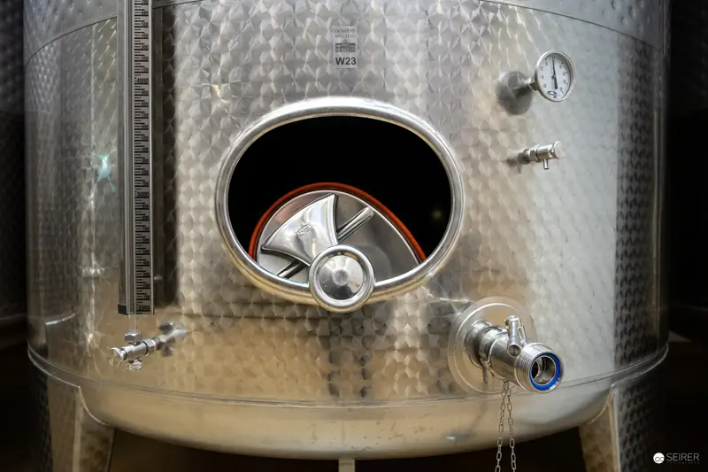 Stainless Steel Wine Tank with Precision Instrumentation at Domäne Wachau Winery