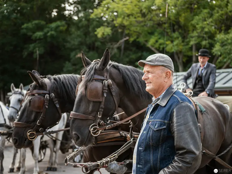 Veteran and Draft Horses at Traditional Austrian Carriage Driving Event