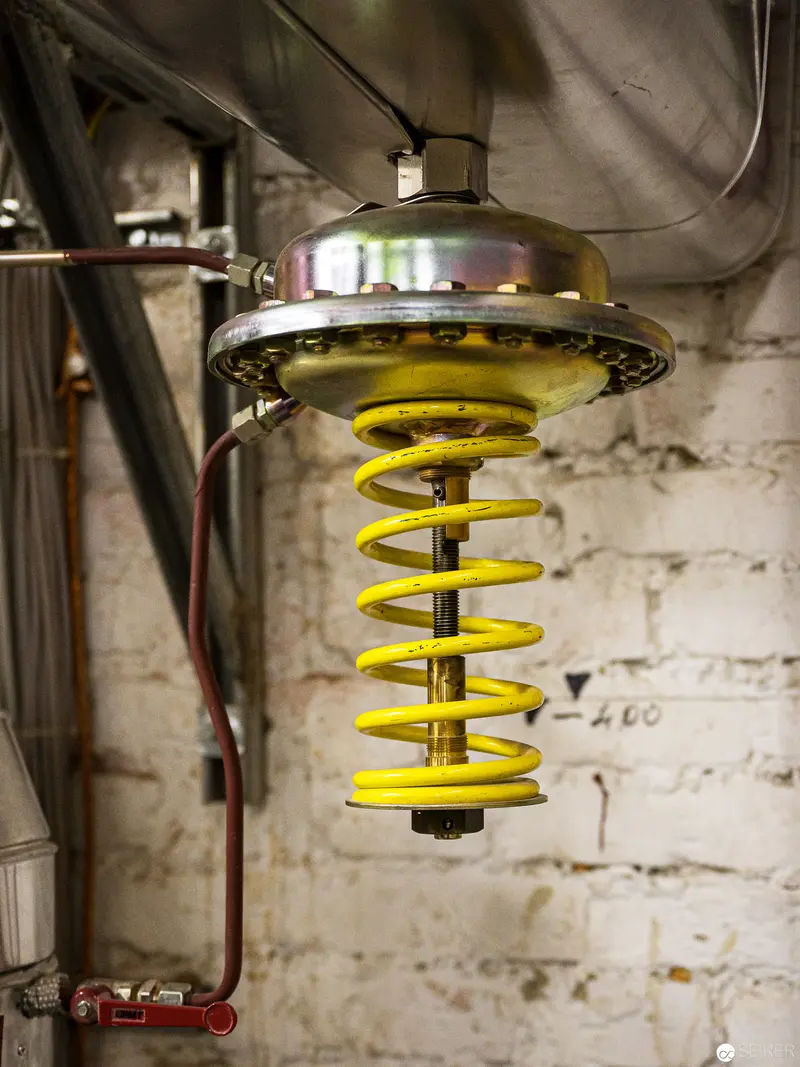 Vintage Industrial Lamp with Bright Yellow Coil Spring Suspension