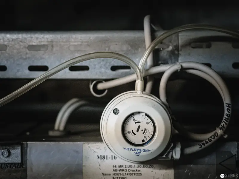 Industrial Measurement Device with Tubing on Technical Equipment
