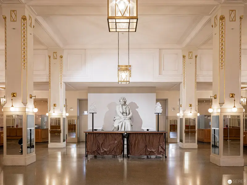 Marble Sculpture in Elegant Classical Interior with Architectural Lighting