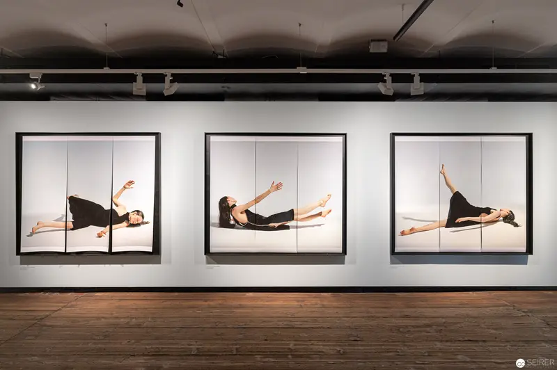 Elfie Semotan's Triptych of Suspended Female Figures in Gallery Setting
