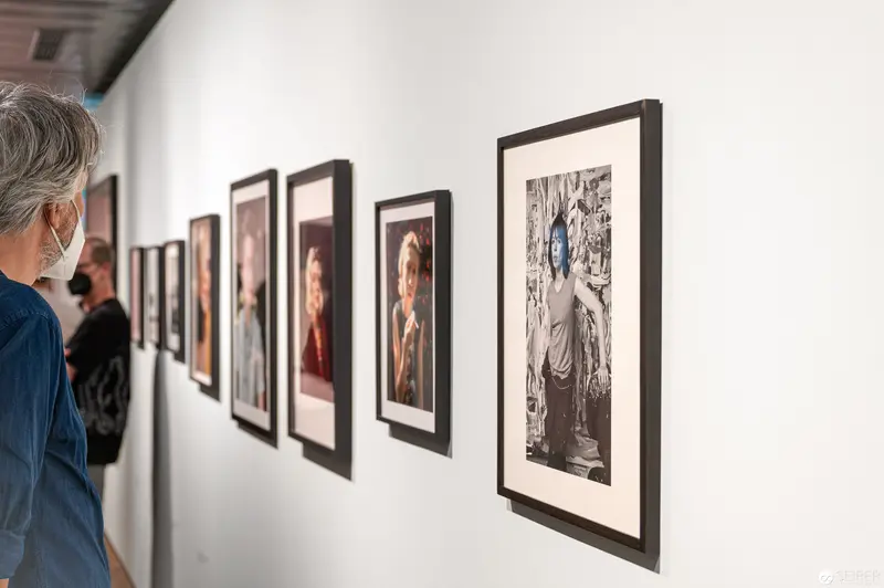 Elfie Semotan Exhibition: Gallery View with Framed Photographic Portraits at Kunsthaus Wien