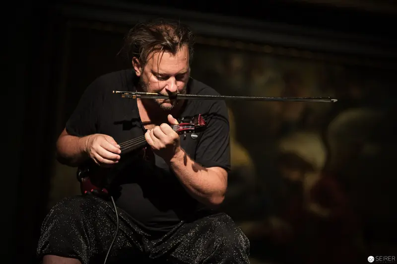 Intense Violinist Performing Ganymed at Kunsthistorisches Museum Wien KHM