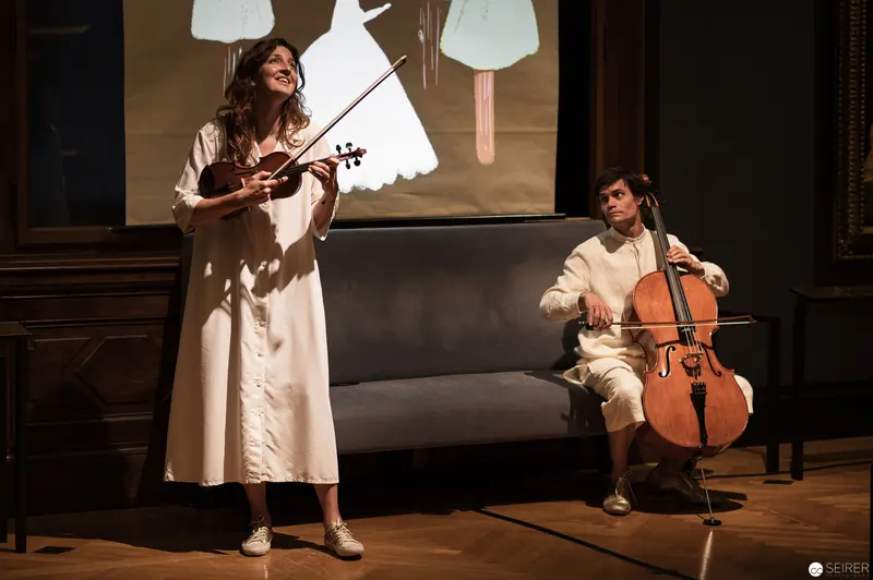 Musicians in White at Performance Ganymed, Kunsthistorisches Museum Wien