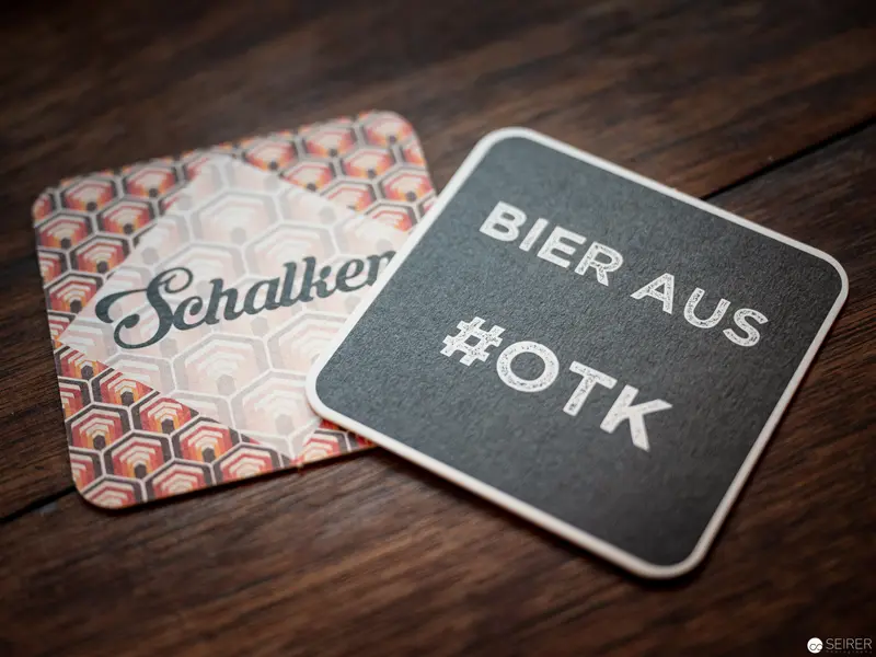 Schalken Brewery Coasters Displaying Graphic Design and Brewing Culture