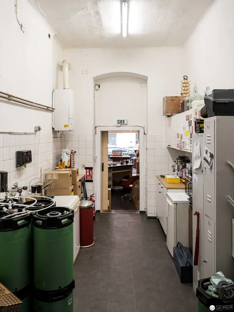Interior of Industrial Kitchen Storage Area at Schalken Brewery, Ottakring Vienna