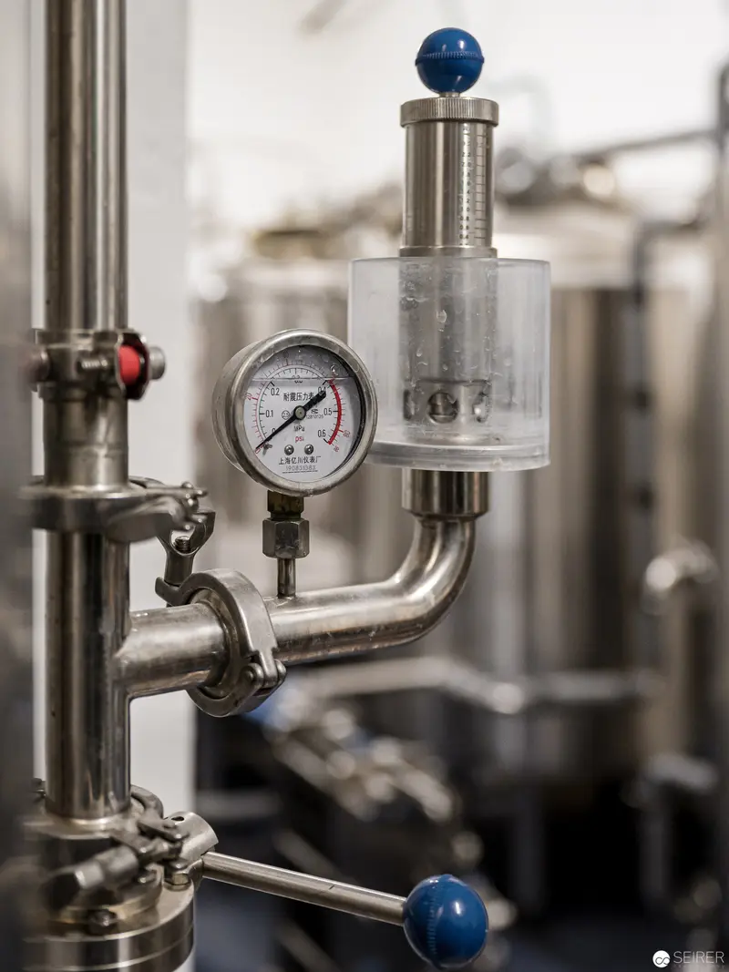 Precision Pressure Gauge in Schalken Brewery's Industrial Brewing Equipment