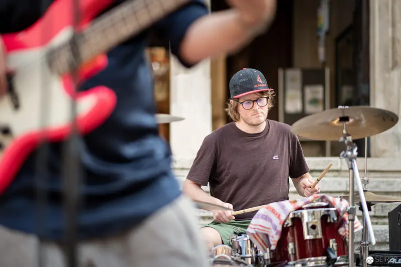 Drummer in Performance at Musik Befreit Abschlusskonzert in Wieden