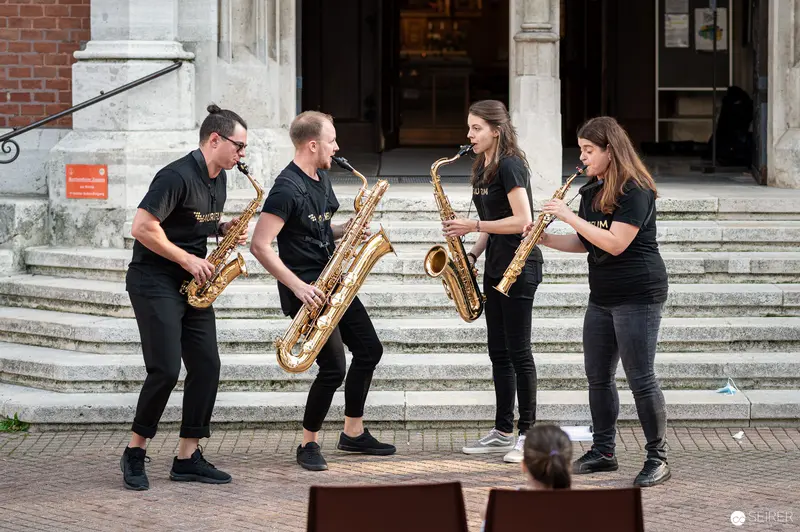 Aureum Saxophone Quartet Performs at Musik Befreit Abschlusskonzert in Wieden
