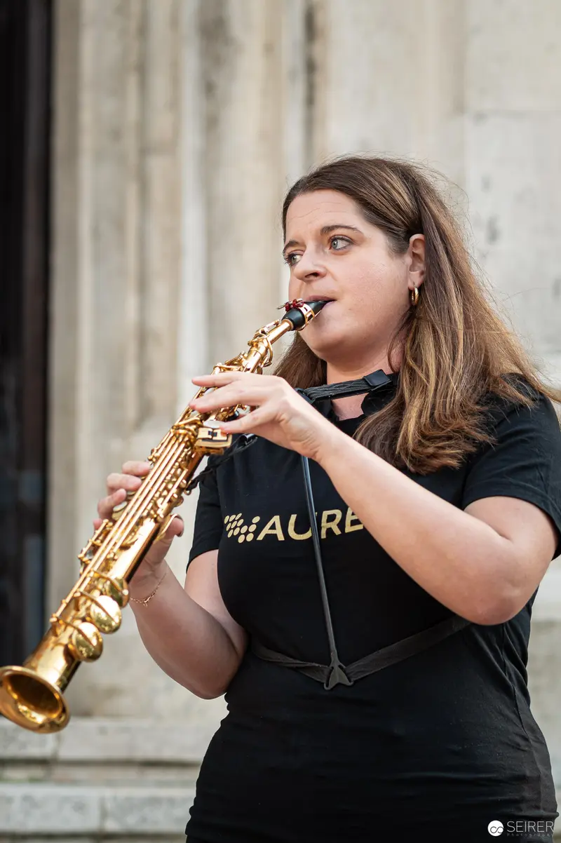 Aureum Saxophone Quartet Performer in Black at Musik Befreit Closing Concert