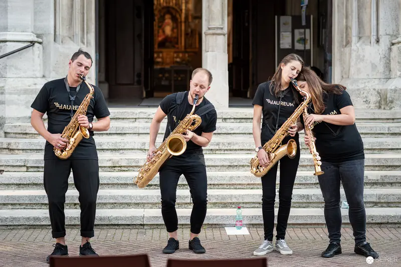 Aureum Saxophone Quartet Performing at Musik Befreit Abschlusskonzert