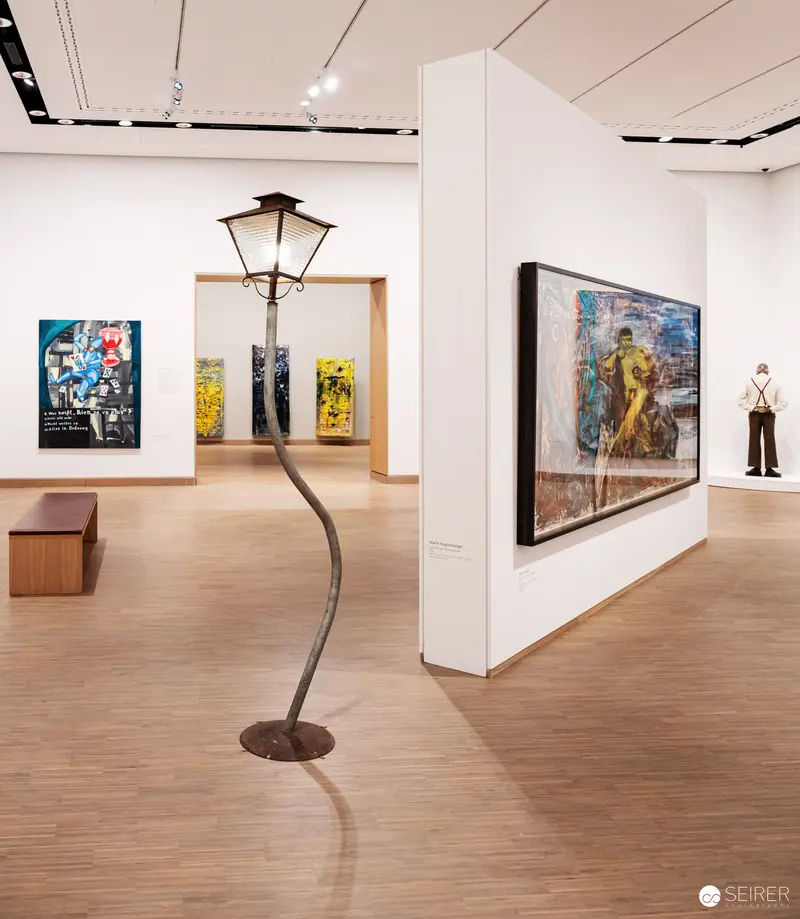 Curved Lamp and Contemporary Art at Albertina Modern's 80s Exhibition
