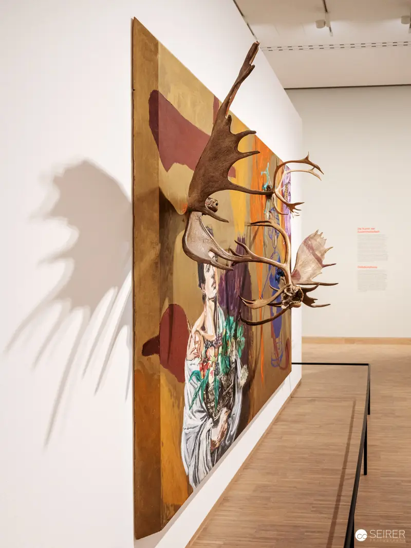 Surreal Mixed-Media Artwork Casting Dynamic Shadow at Albertina Modern Exhibition