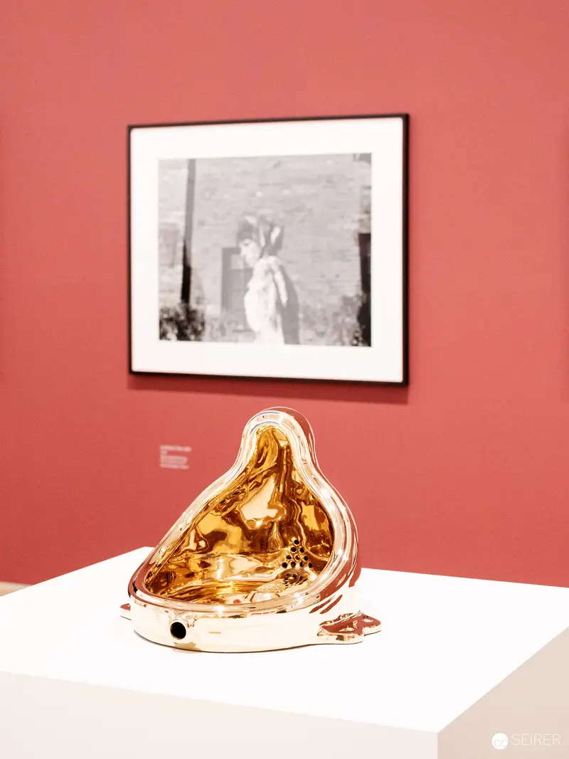 Golden Sculptural Form at Albertina Modern Exhibition on 1980s Art