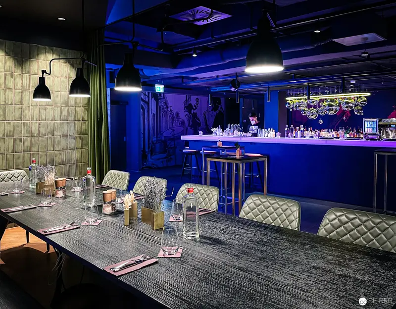 Intimate Blue-Hued Evening at Hotel Jaz Rooftop Bar, Vienna