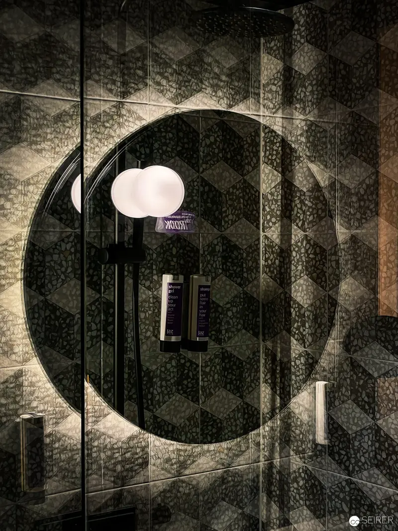 Abstract Geometric Composition with Circular Forms and Architectural Elements