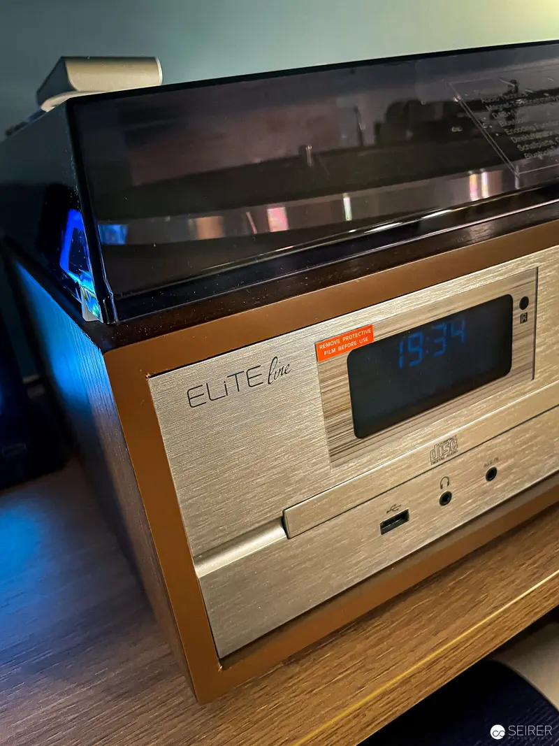 Elite Linear Audiophile Component with Digital Display in Warm Ambient Lighting