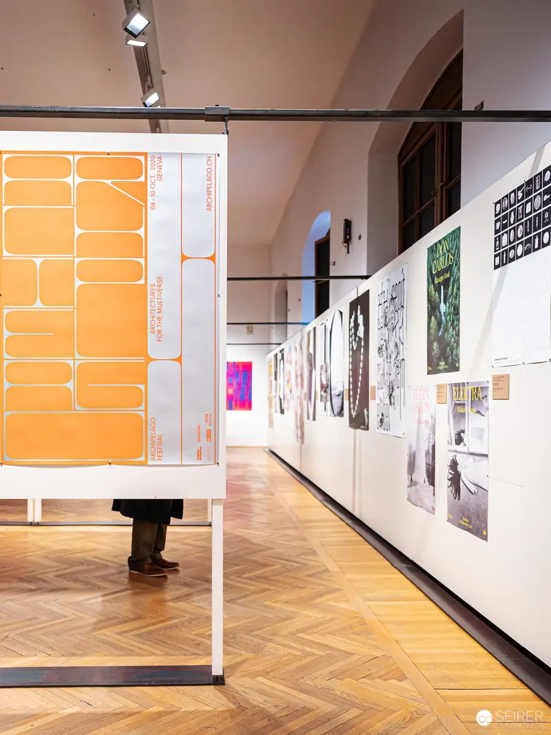 100 Best Posters Exhibition Interior at MAK Vienna with Graphic Displays