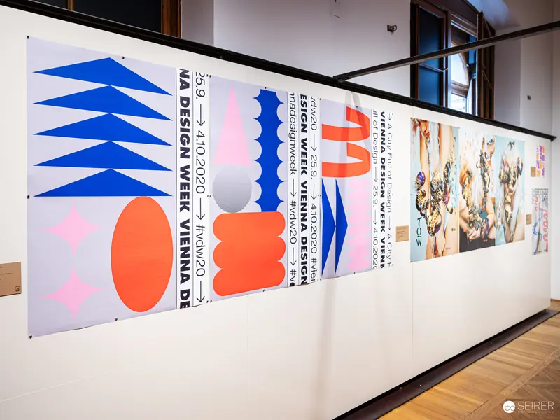 Vienna Design Week Posters Showcasing Geometric Abstraction at MAK Exhibition