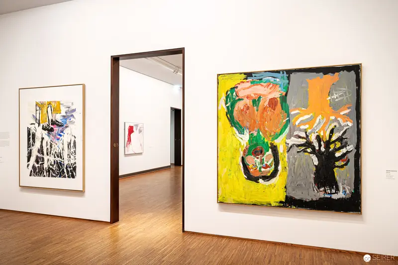 Munch Exhibition Interior with Expressive Abstract Paintings at Albertina Museum