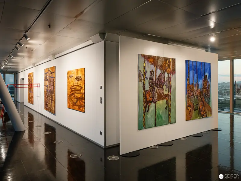 Strabag Kunstforum Exhibition: Natalia Simonova's T-Rust Landscapes in Gallery Setting